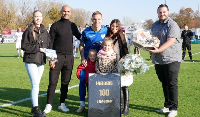 Kapitän Marco Kehl-Gomez feiert sein 100. Spiel für den SGV